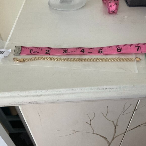 18k solid gold Bismark link bracelet NWT - Picture 4 of 8